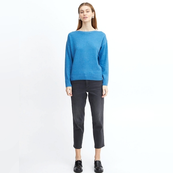 ICHI Alpa Knitted Blue Sweater Boat neck /BNWT - Picture 2 of 10
